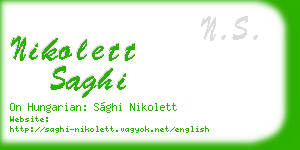 nikolett saghi business card