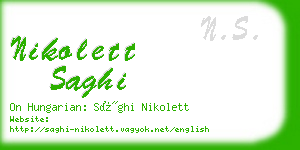 nikolett saghi business card